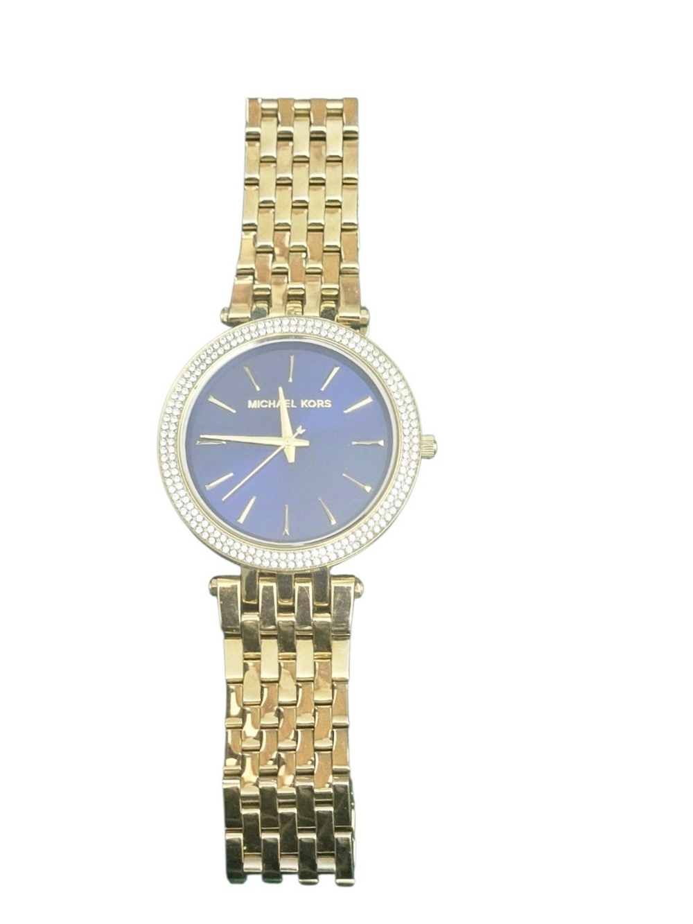 Michael Kors Darci MK3406 Gold Watch Blue Dial Crystal Bezel